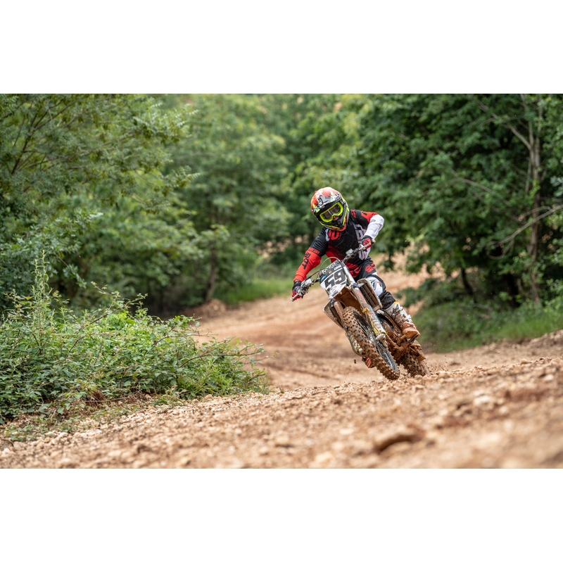 Pantaloni motocross pentru copii Shot DEVO Ultimate negru-roșu