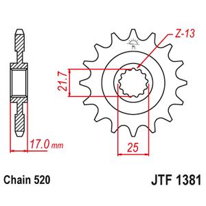 Pinion fata JT JTF 1381-15 15T, 520