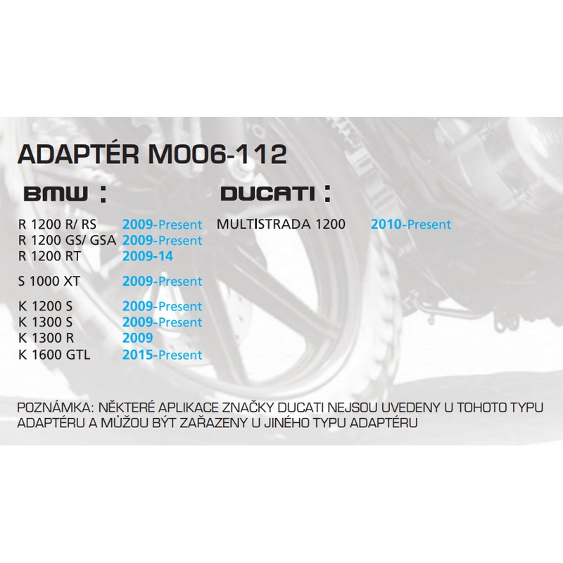 Adaptor pentru genți de rezervor Oxford - BMW, Ducati