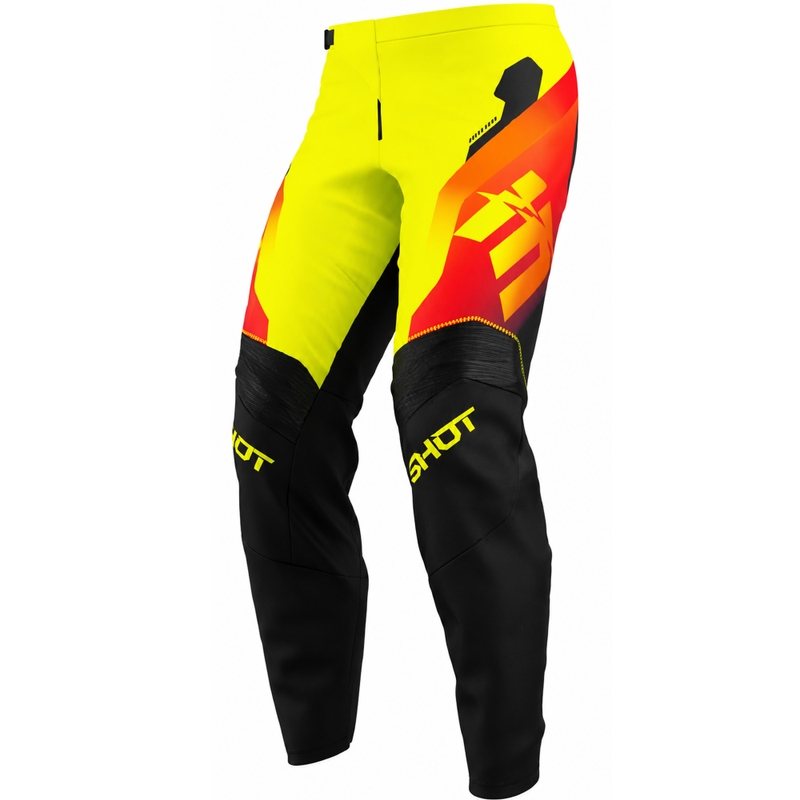 Pantaloni motocross Shot Draw Rocket pentru copii, galben fluo
