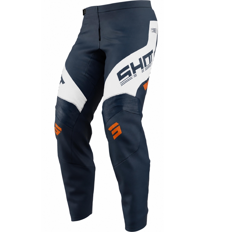 Pantaloni motocross Shot Draw Struck pentru copii, albastru-portocaliu