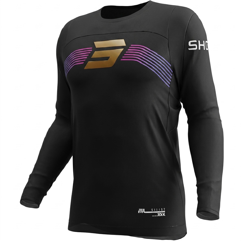 Tricou motocross Shot Contact Kicker negru