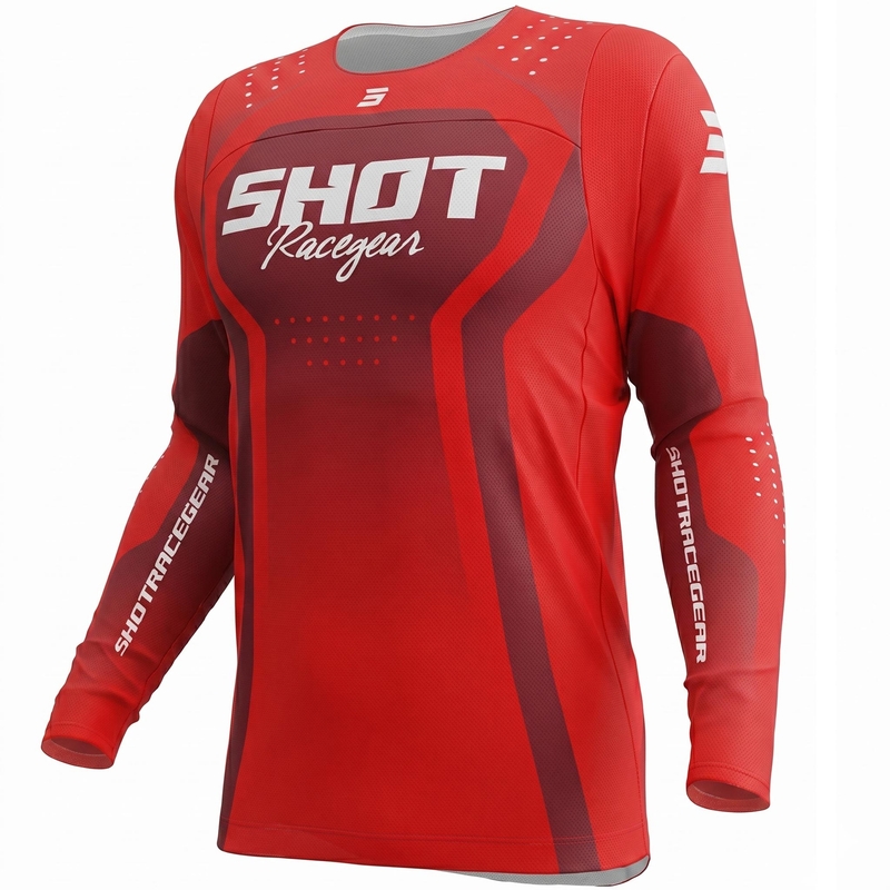 Tricou motocross Shot Contact Stream roșu
