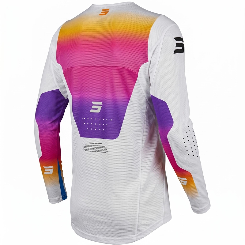 Tricou motocross Shot Contact Stream alb