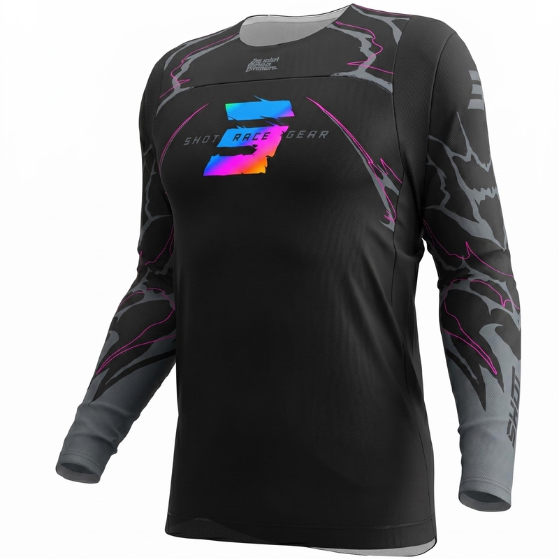 Tricou motocross Shot Contact Rac negru