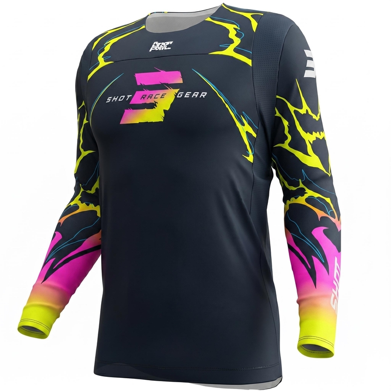 Tricou motocross Shot Contact Rac albastru