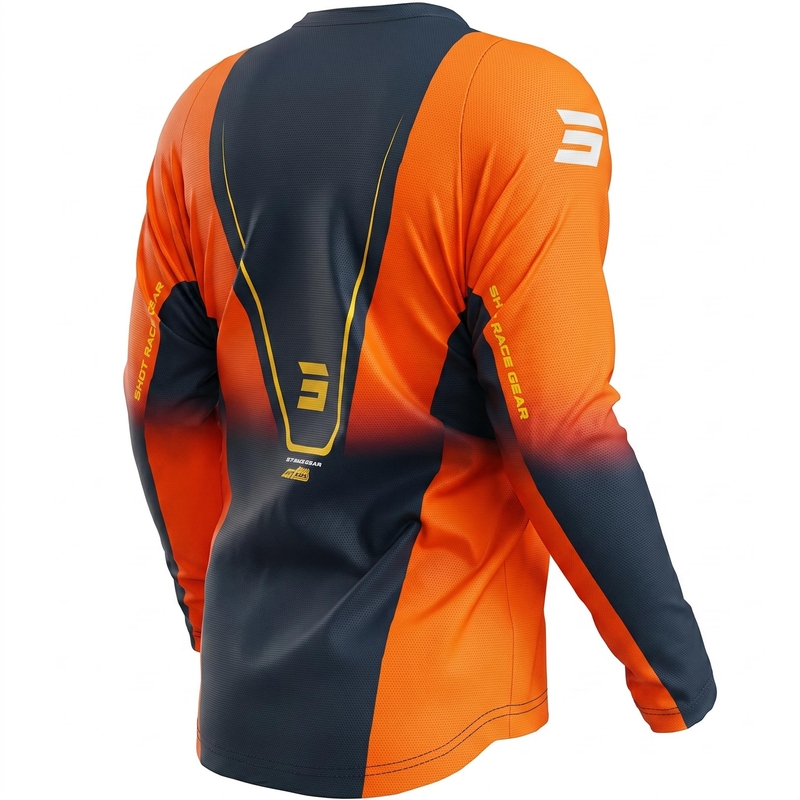 Tricou motocross Shot Devo Future albastru-portocaliu