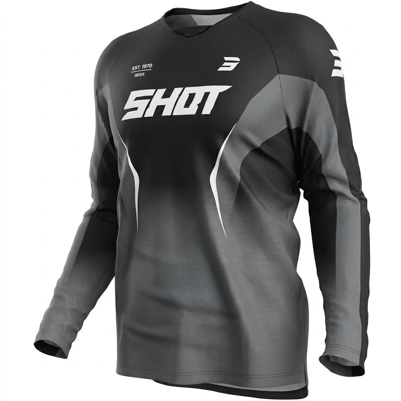 Tricou motocross Shot Draw Clash negru