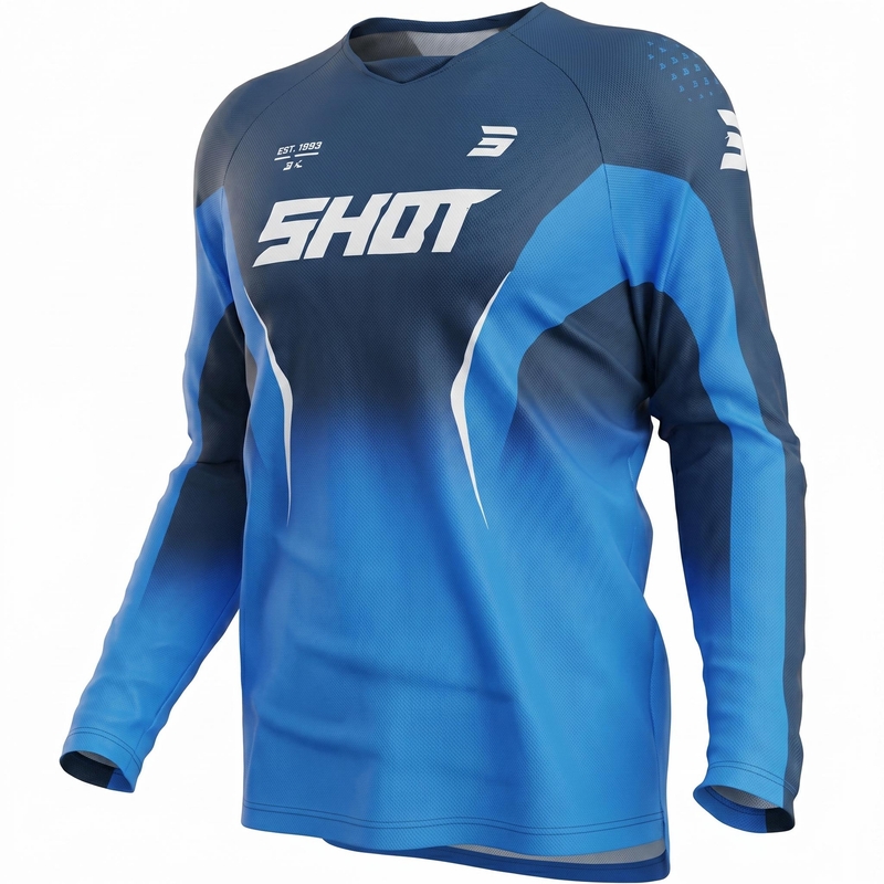 Tricou motocross Shot Draw Clash albastru
