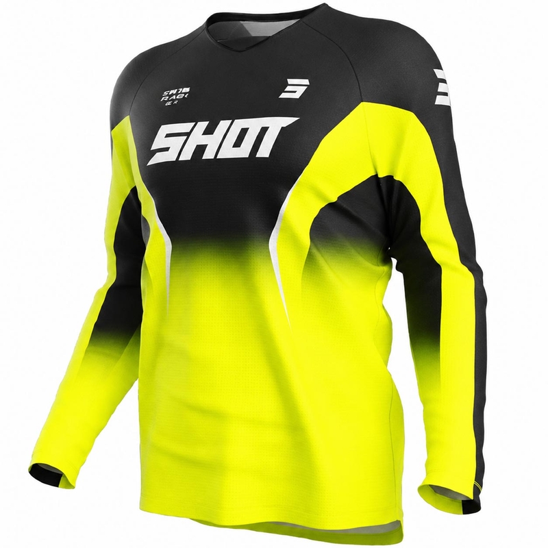 Tricou motocross Shot Draw Clash galben fluo