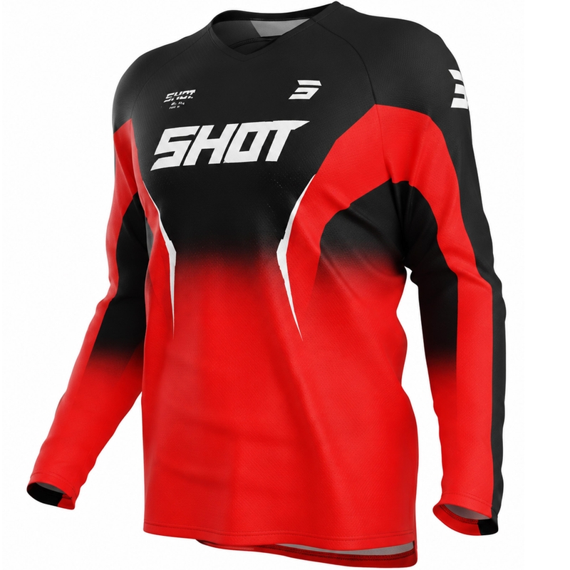 Tricou motocross Shot Draw Clash roșu