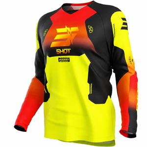 Tricou motocross copii Shot Draw Rocket galben fluo