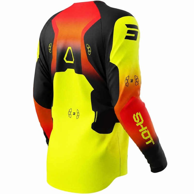 Tricou motocross copii Shot Draw Rocket galben fluo