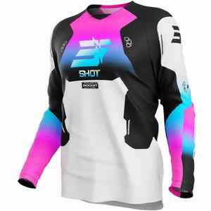 Tricou motocross Shot Draw Rocket pentru copii, roz