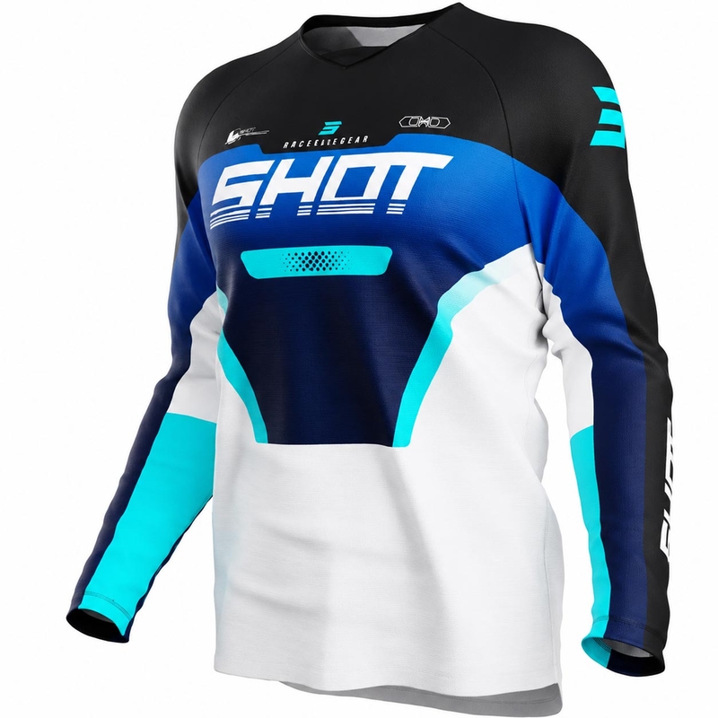Tricou motocross Shot Draw Struck pentru copii, albastru