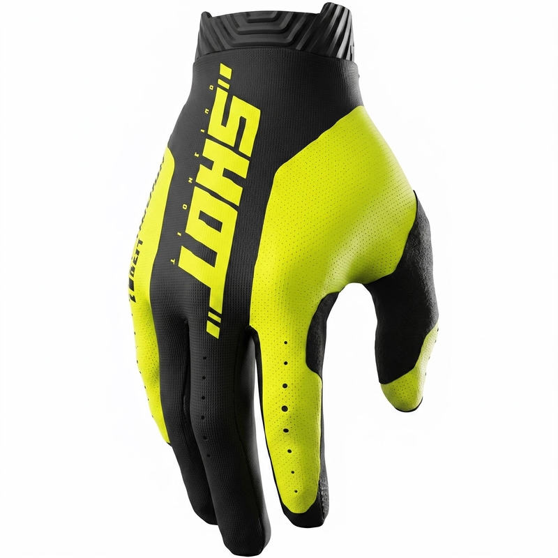 Mănuși motocross Shot Lite Skin galben fluo