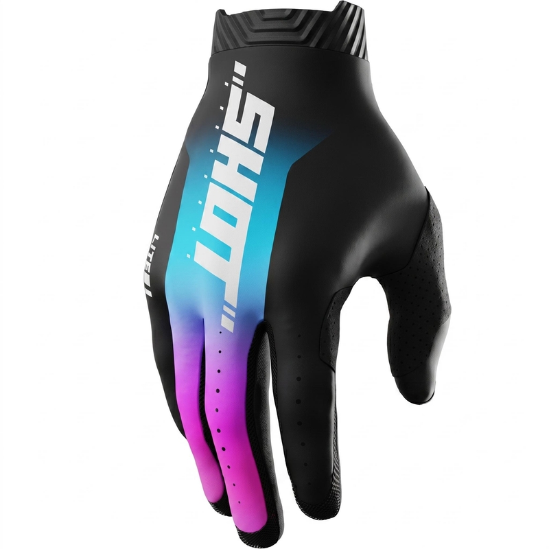 Mănuși motocross Shot Lite Skin albastru-roz