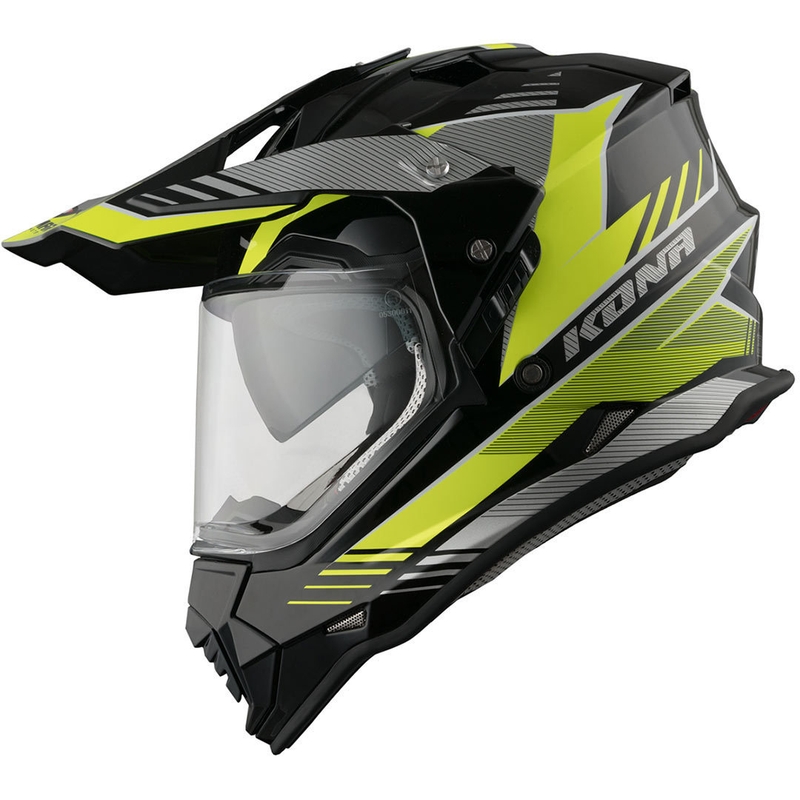 Cască de enduro Vemar Kona Explorer negru-argintiu-galben-fluo lichidare
