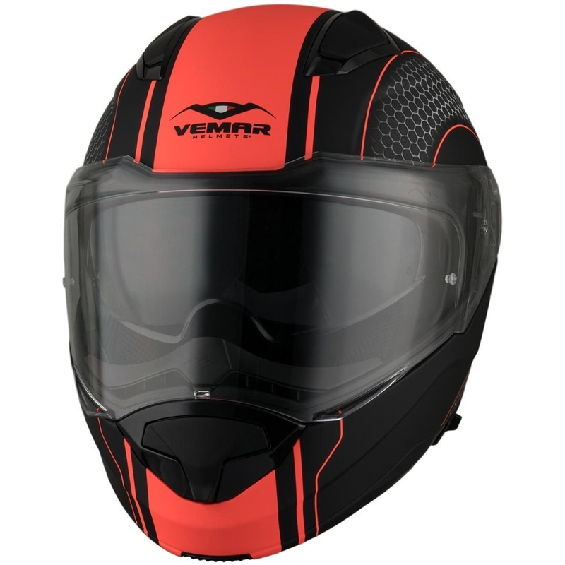 Cască de protecție cu clapetă Vemar Sharki Hive negru mat-gri-fluo-portocaliu