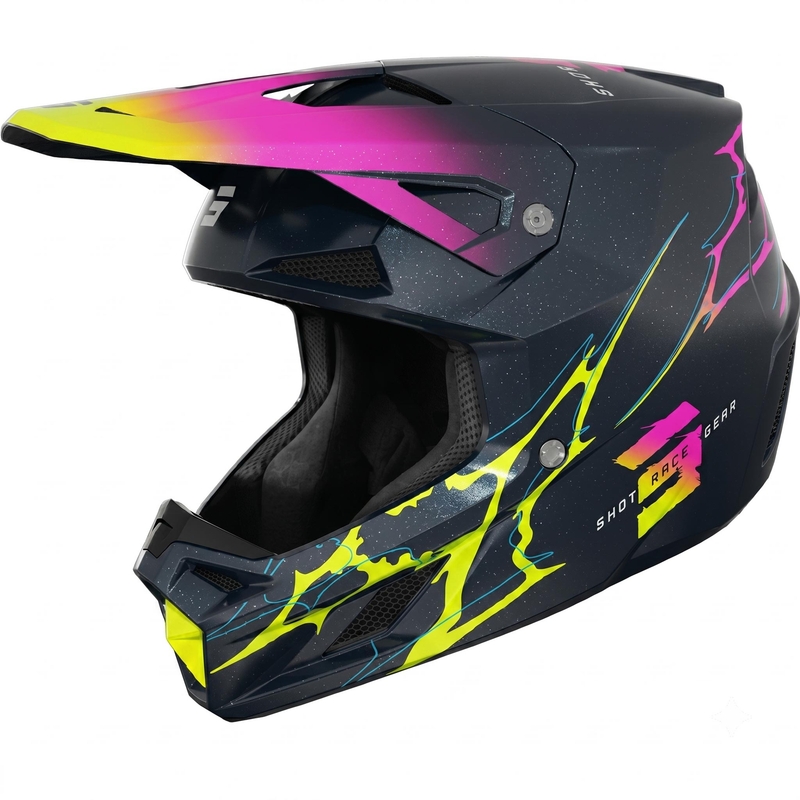 Cască de motocross pentru copii Shot Speed Rac, albastru perlat