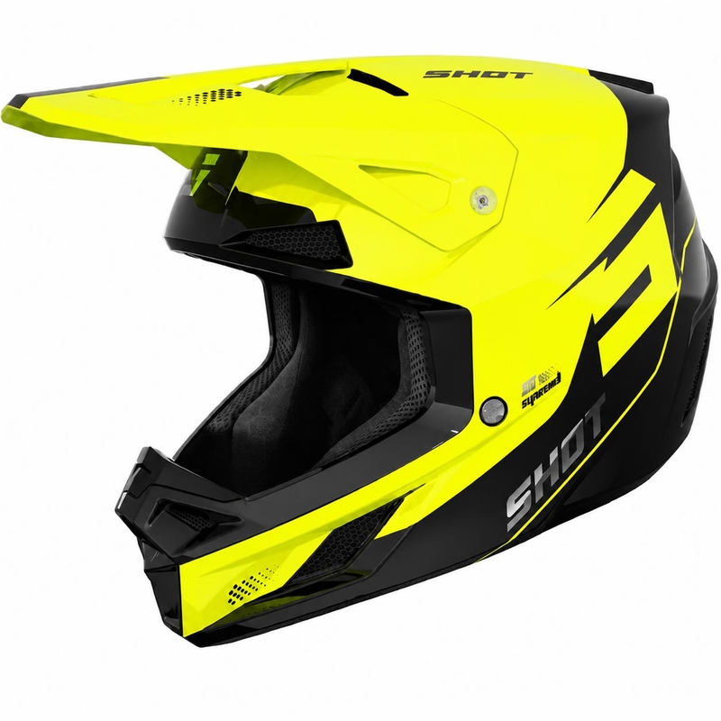 Cască de motocross pentru copii Shot Speed S, galben fluo strălucitor