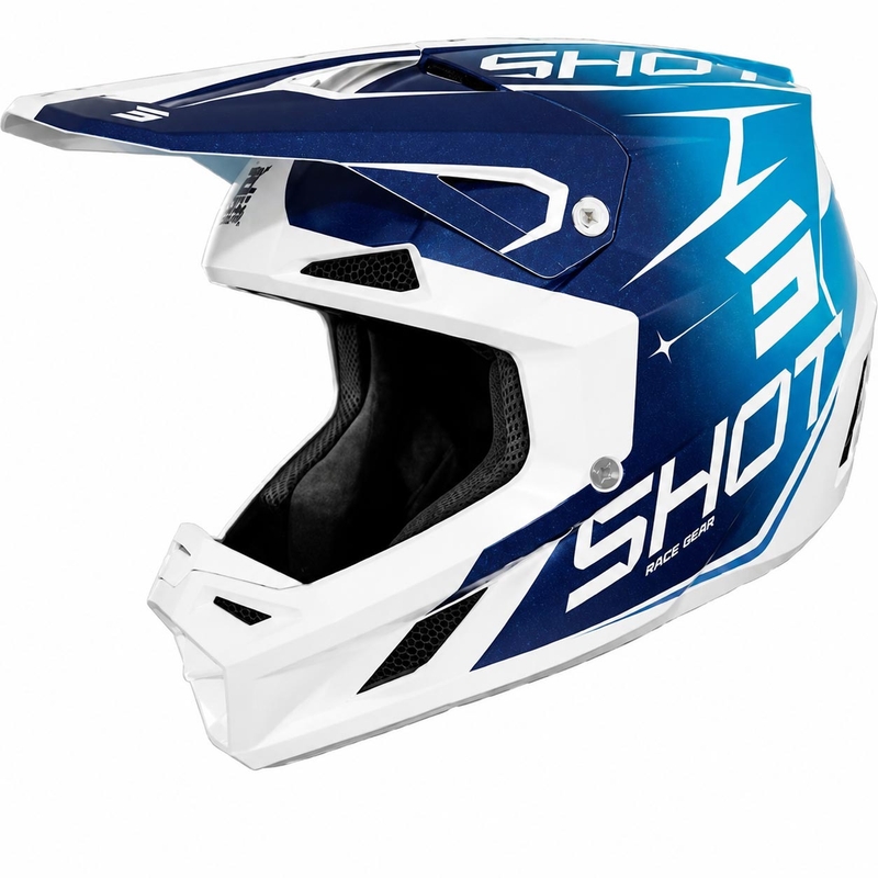 Cască motocross Shot Speed Side, albastru perlat