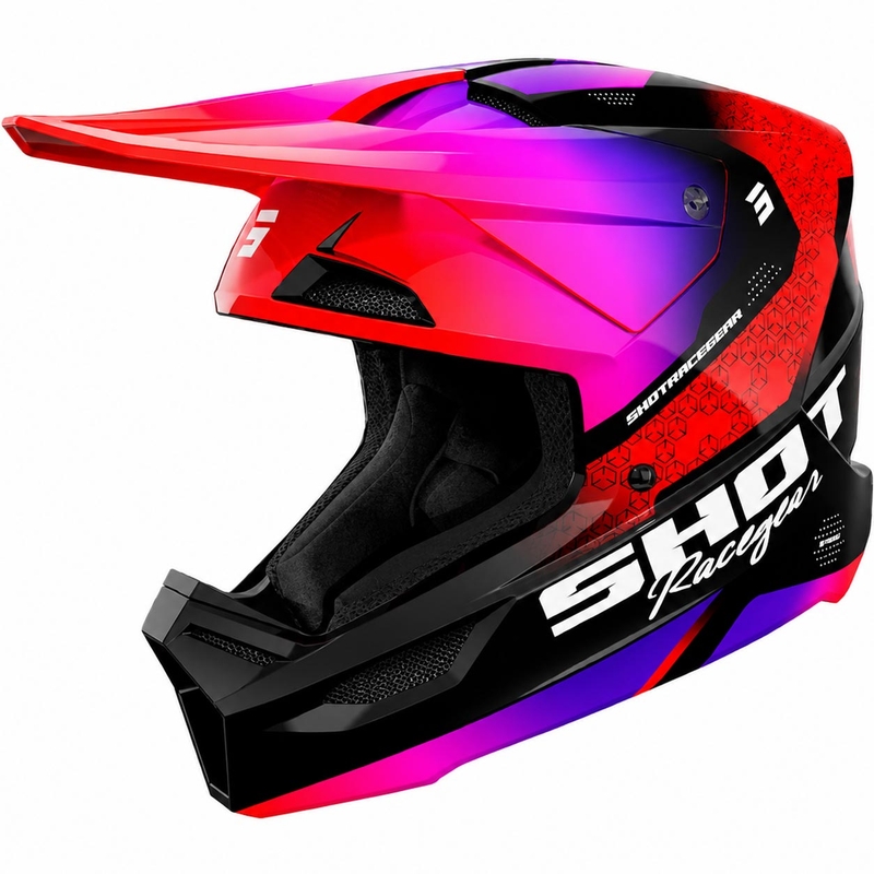 Cască de motocross pentru copii Shot Furious Stream, roșie lucioasă