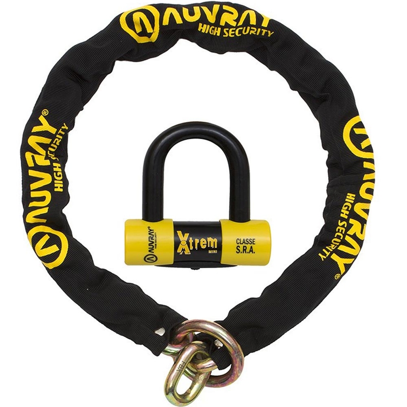 Lacăt de motocicletă Auvray XTREM cu lacăt de frână pentru disc XTREM Mini U, negru