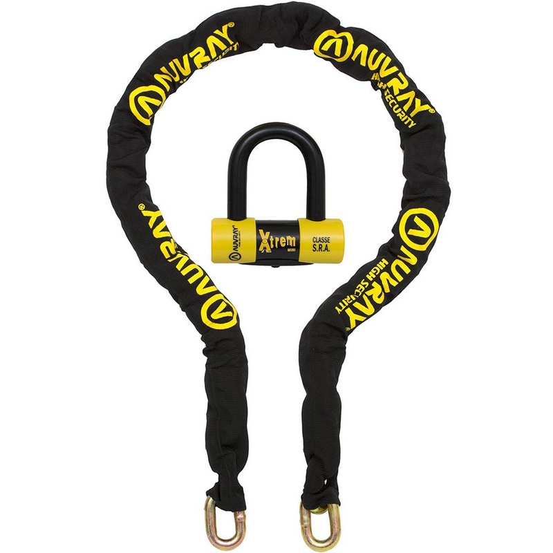 Lacăt de motocicletă Auvray XTREM cu lacăt de disc de frână XTREM Mini U 13,5 mm, negru