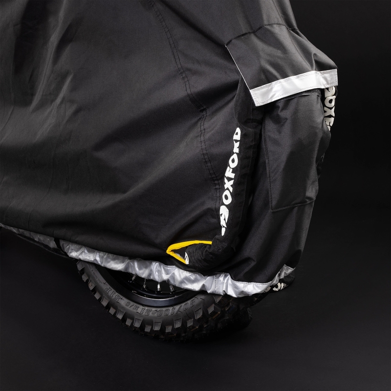 Husă pentru motocicletă Oxford Stormex Pro (cu compartiment pentru bagaje) neagră
