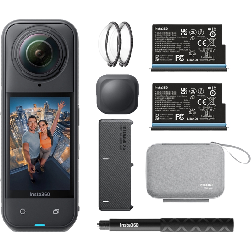 Pachet Cameră de Acțiune Insta360 X5 Essentials, Negru