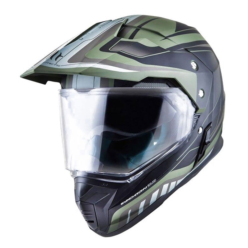 Cască de enduro MT Synchrony Duosport SV Tourer verde-negru mat