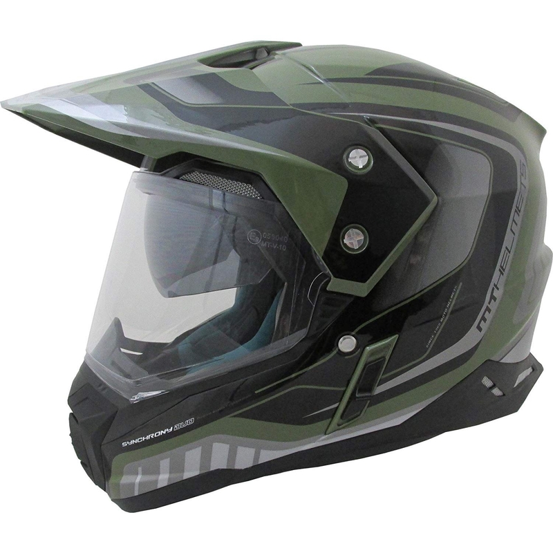 Cască de enduro MT Synchrony Duosport SV Tourer verde-negru mat