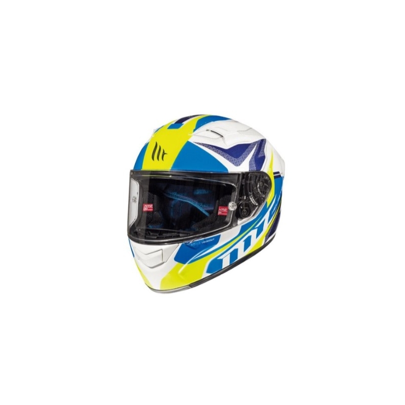 MT Kre Lookout cască de motocicletă integrală alb-albastru-galben-fluo lichidare