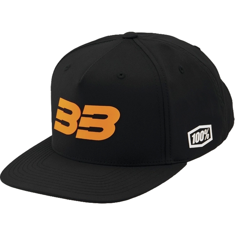 Capac 100% BB33 Snapback negru-portocaliu