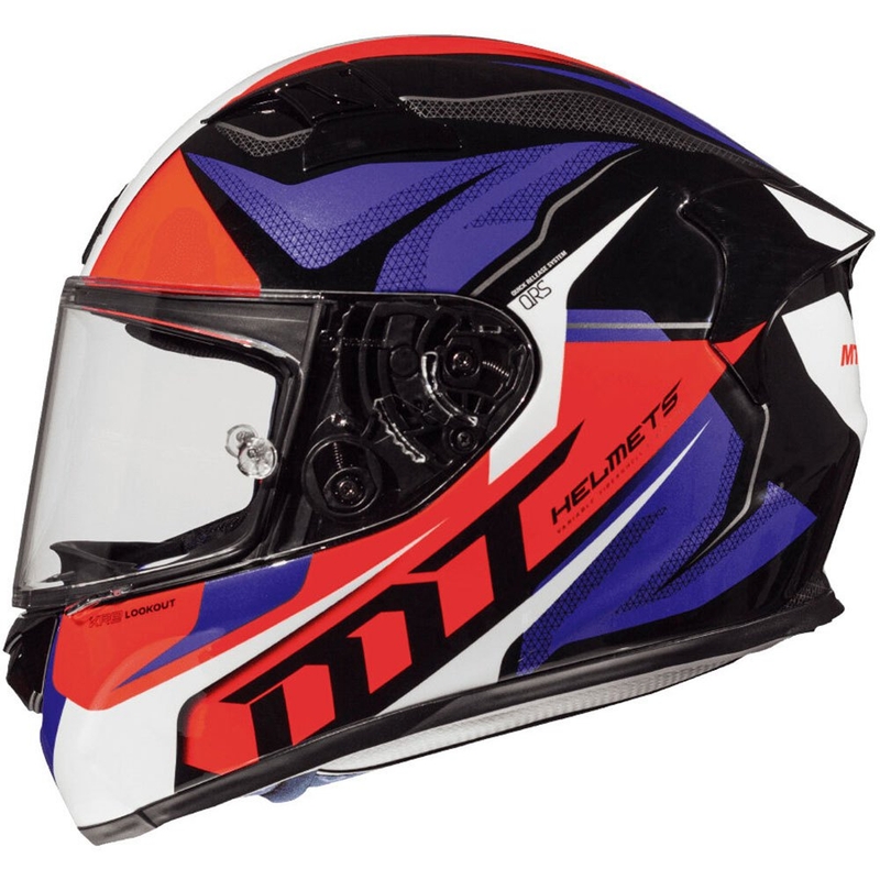 MT Kre Lookout Albastru-Negru-Negru-Fluo Red Integral Motociclete Casca lichidare