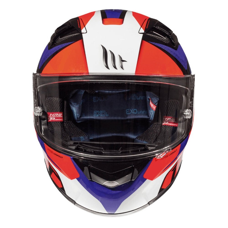 MT Kre Lookout Albastru-Negru-Negru-Fluo Red Integral Motociclete Casca lichidare