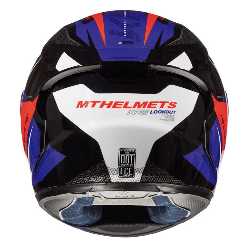 MT Kre Lookout Albastru-Negru-Negru-Fluo Red Integral Motociclete Casca lichidare