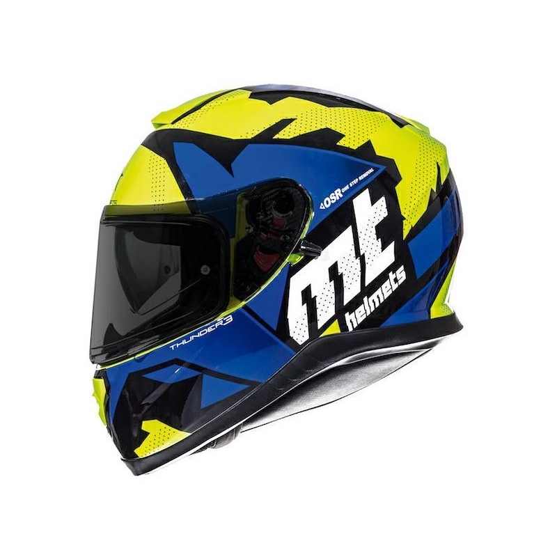 MT Thunder 3 SV Torn Torn galben-albastru fluo cască de motocicletă integrală lichidare