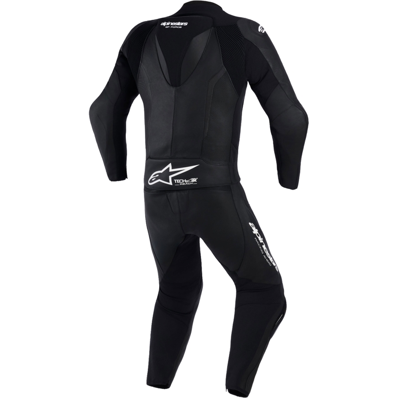 Costum de piele Alpinestars GP Force V2 din două piese, negru-alb
