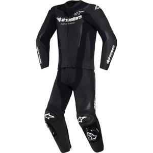 Costum de piele Alpinestars GP Force V2 din două piese, negru-alb