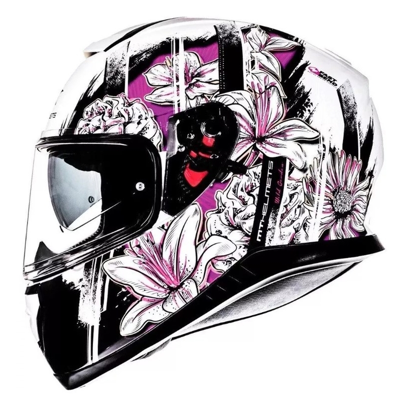 MT Thunder 3 SV Wild Garden cască de motocicletă integrală alb și violet
