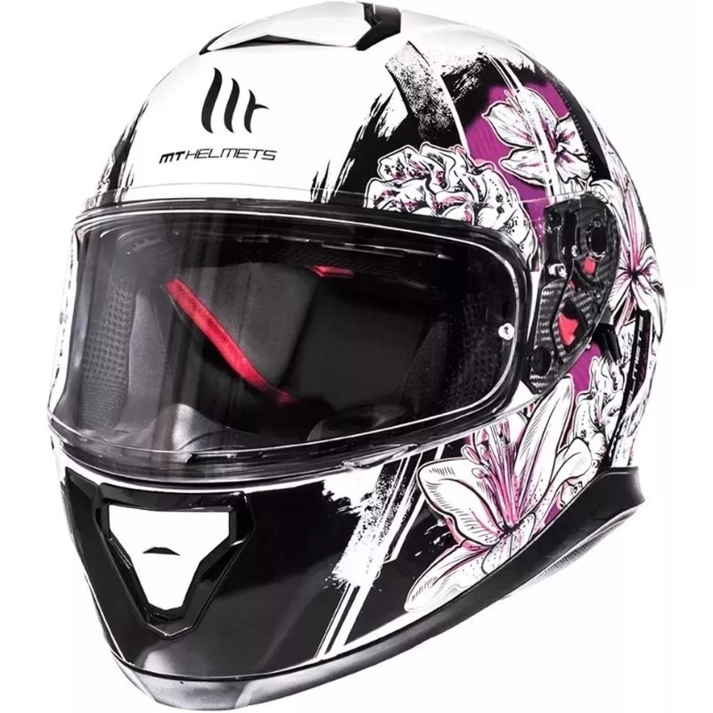 MT Thunder 3 SV Wild Garden cască de motocicletă integrală alb și violet
