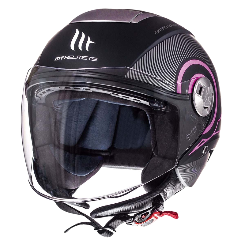Cască de motocicletă Open MT City Eleven SV Tron negru mat roz lichidare