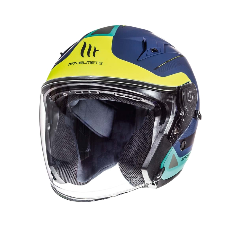 Cască de motocicletă Open MT Avenue SV Crossroad albastru mat-fluo galben lichidare
