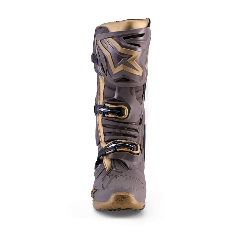 Ghete Motocicletă Alpinestars TECH 10 Ediție Limitată AIR GOLD Maro Auriu