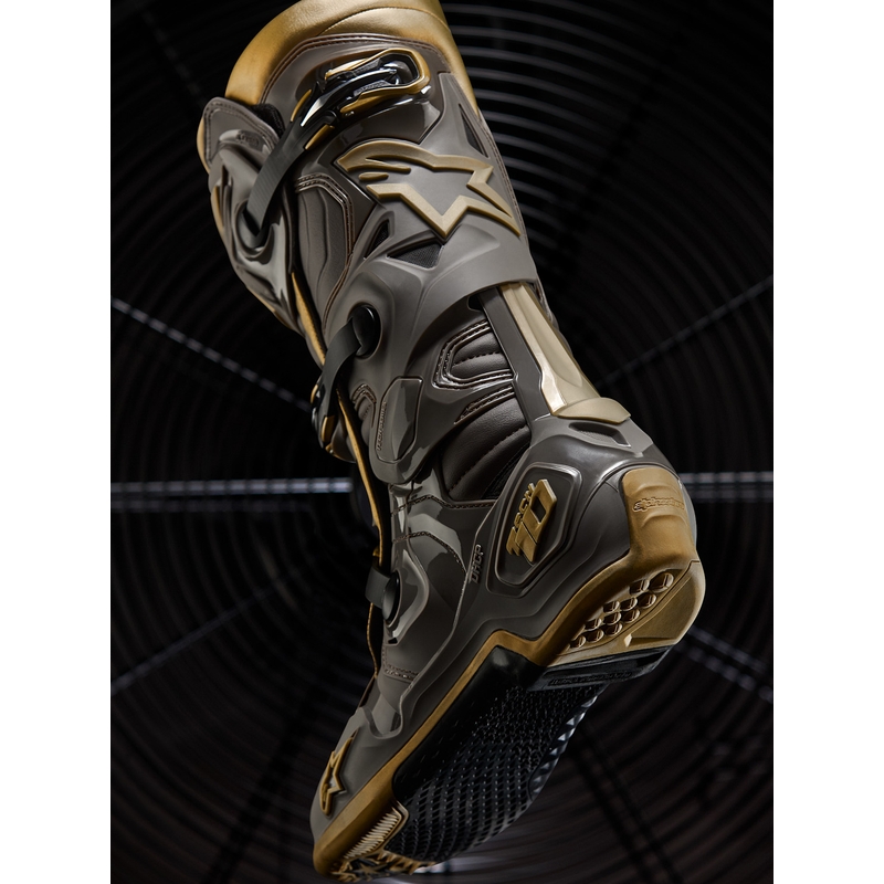 Ghete Motocicletă Alpinestars TECH 10 Ediție Limitată AIR GOLD Maro Auriu