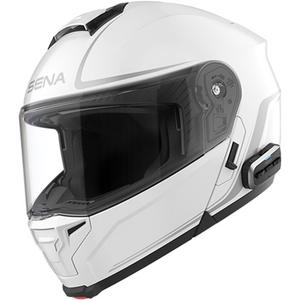 Cască de motocicletă pliabilă cu căști SENA Outrush 2 albă