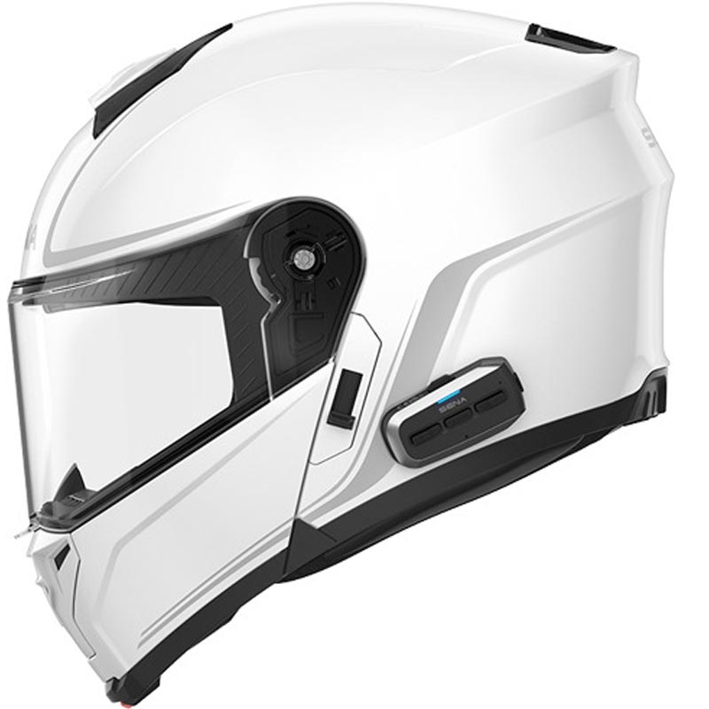 Cască de motocicletă pliabilă cu căști SENA Outrush 2 albă