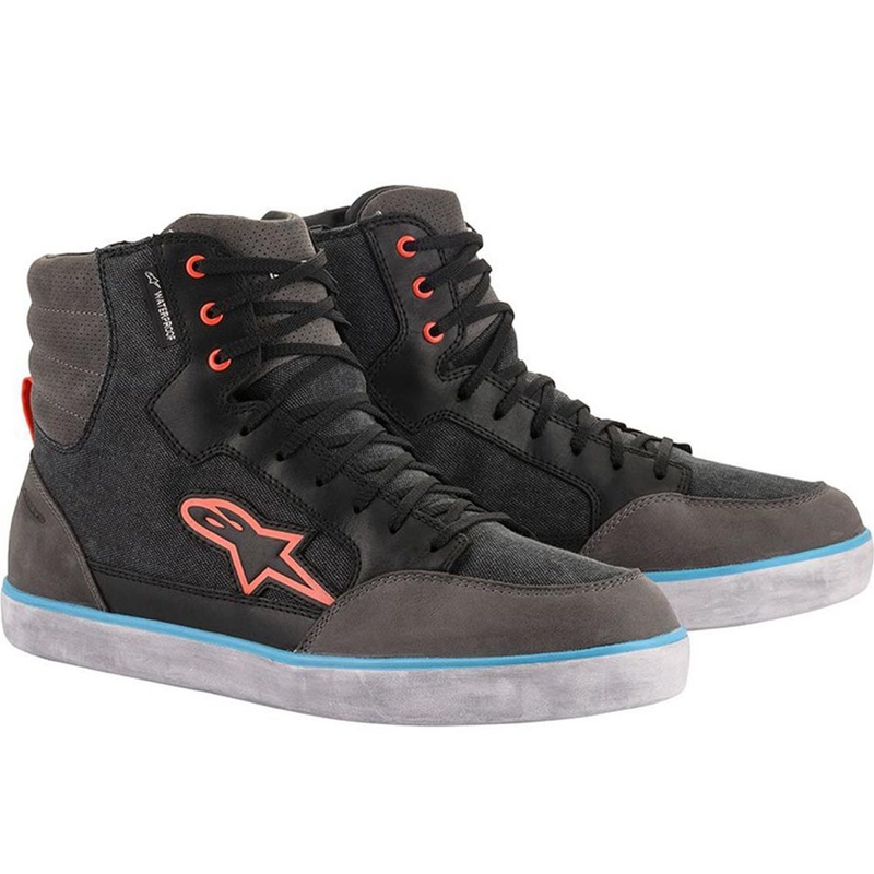 Ghete moto Alpinestars J-6 Waterproof negru-antracit-albastru deschis
